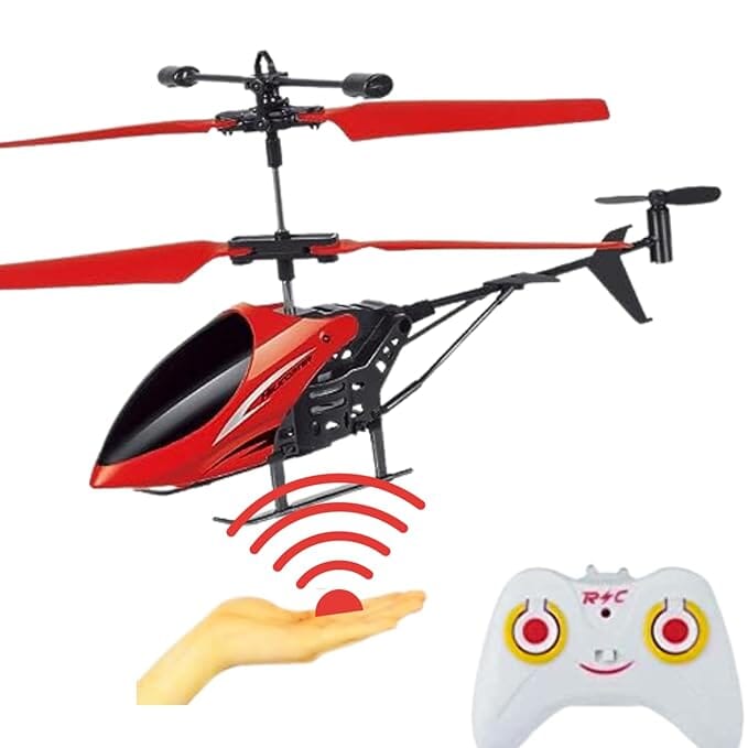 Rechargeable Flying Toy Helicopter with Remote Control & Safety Sensor for Kids. Mega Mall