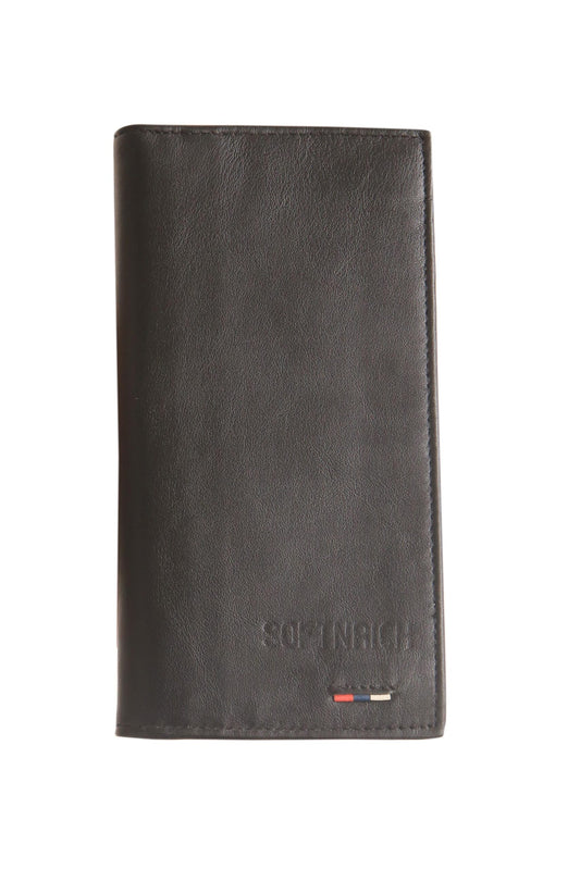 Black Leather long Wallet – Slim Design, Max Capacity