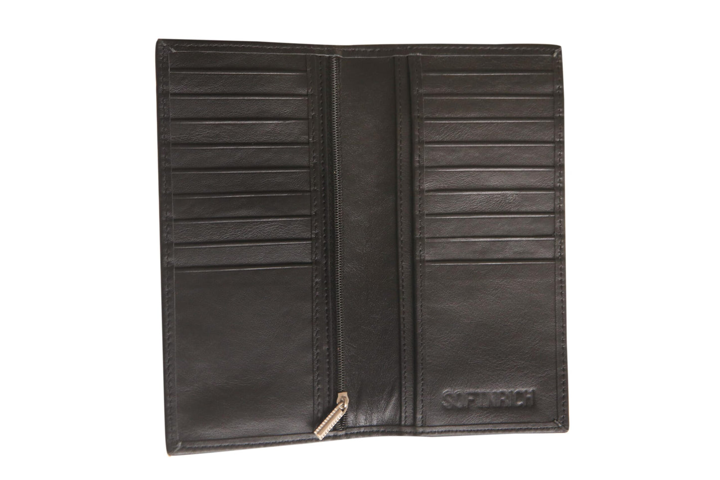 Black Leather long Wallet – Slim Design, Max Capacity