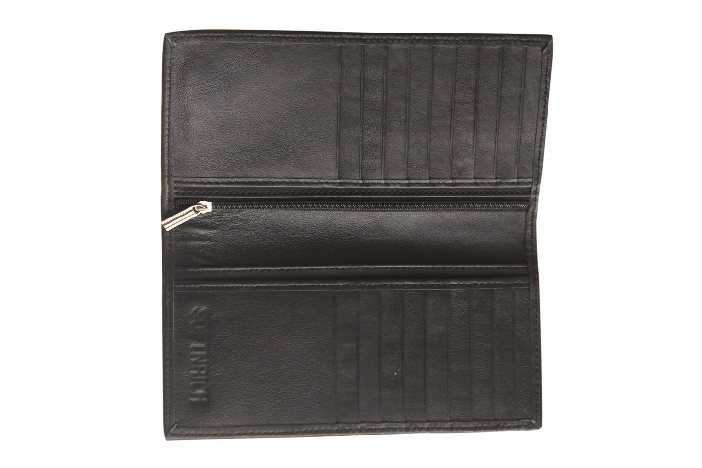 Black Leather long Wallet – Slim Design, Max Capacity